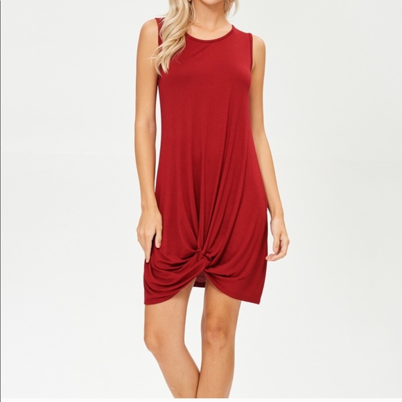 Trindy Clozet Boutique Dresses & Skirts - 💙Host Pic Maroon Twisted Knot Dress ❤️